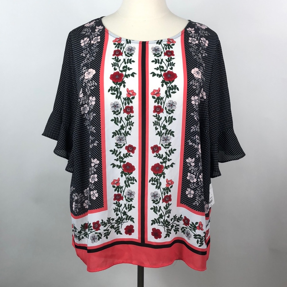 NWT Liz Claiborne Dolman Black Blouse Top Size 3X